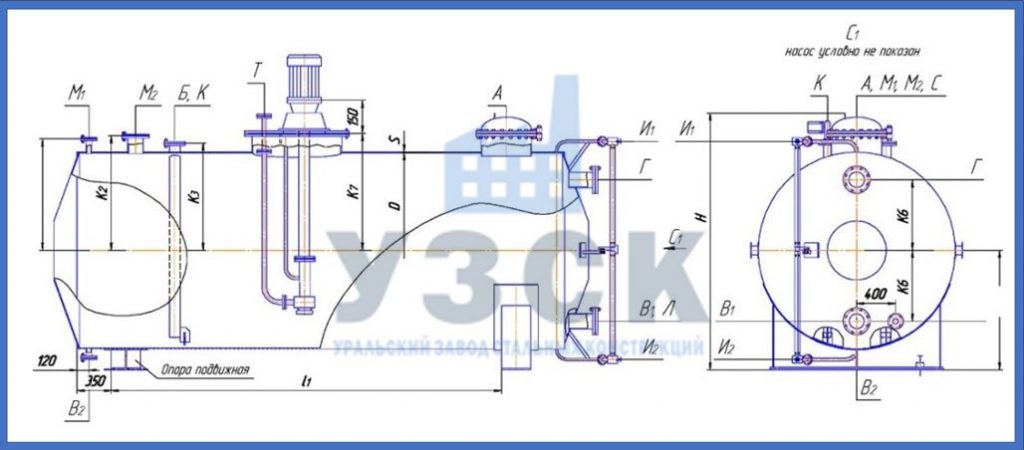 Чертеж емкости ГКК в Ростове-на-Дону